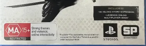 Ghost of Tsushima, the Australian classification mark on its front