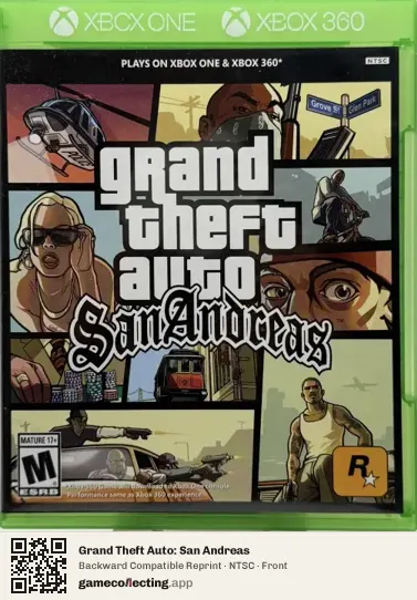 Grand Theft Auto: San Andreas Xbox 360, NTSC box front
