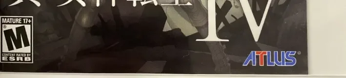 Shin Megami Tensei IV, the ESRB box on its front