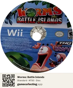 Worms: Battle Islands Nintendo Wii, NTSC disc