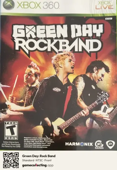 Green Day: Rock Band Xbox 360, NTSC box front