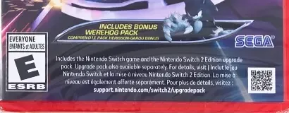 Sonic Racing: CrossWorlds, the ESRB box on its front