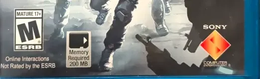Killzone: Mercenary, the ESRB box on its front