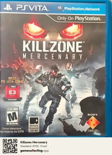 Killzone: Mercenary PlayStation Vita, NTSC box front