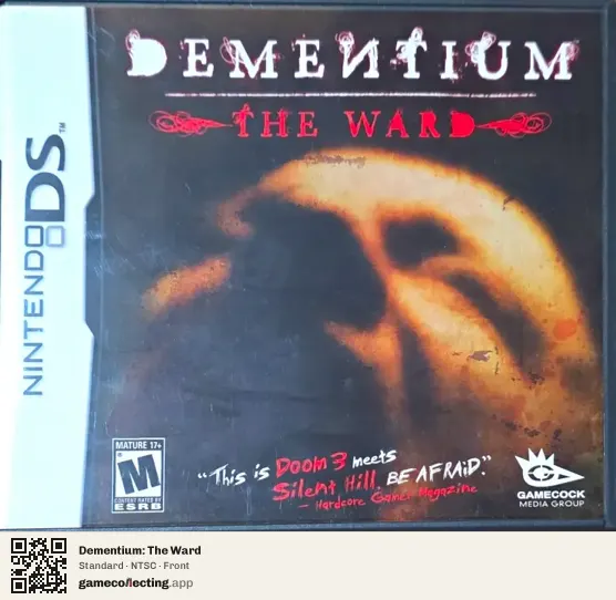 Dementium: The Ward Nintendo DS, NTSC box front