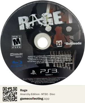 Rage PlayStation 3, NTSC disc