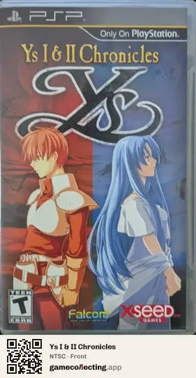 Ys I & II Chronicles PlayStation Portable, NTSC box front