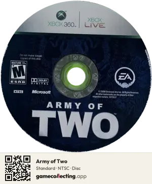 Army of Two Xbox 360, NTSC disc