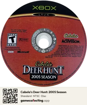 Cabela's Deer Hunt: 2005 Season Xbox, NTSC disc