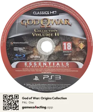 God of War: Origins Collection PlayStation 3, PAL disc