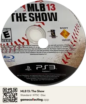 MLB 13: The Show PlayStation 3, NTSC disc