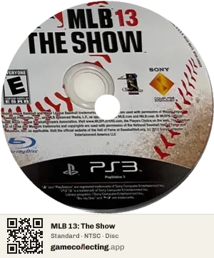 MLB 13: The Show PlayStation 3, NTSC disc