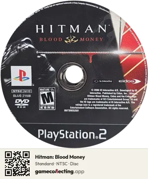 Hitman: Blood Money PlayStation 2, NTSC disc