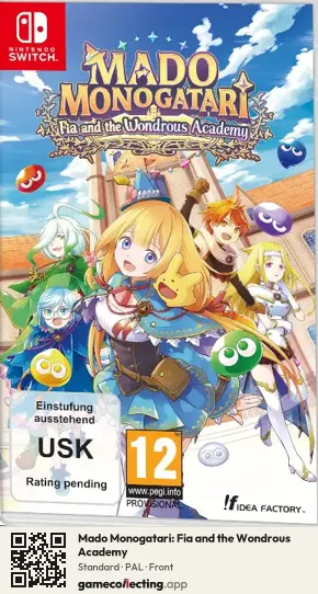 Mado Monogatari: Fia and the Wondrous Academy Nintendo Switch, PAL box front