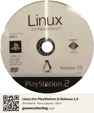 Linux (for PlayStation 2) Release 1.0 PlayStation 2, Asia disc