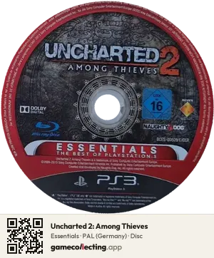 Uncharted 2: Among Thieves PlayStation 3, PAL disc