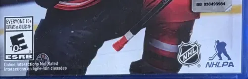 NHL 18, the ESRB box on its front
