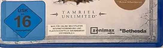 The Elder Scrolls Online: Tamriel Unlimited, the USK square on its front