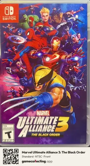 Marvel Ultimate Alliance 3: The Black Order Nintendo Switch, NTSC box front