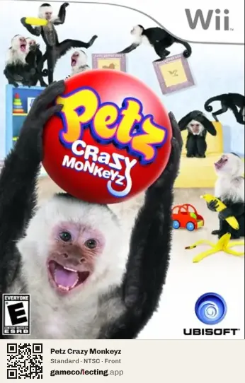 Petz Crazy Monkeyz Nintendo Wii, NTSC box front