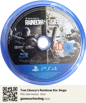 Tom Clancy's Rainbow Six: Siege PlayStation 4, PAL disc