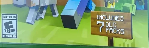 Minecraft, the ESRB box on its front