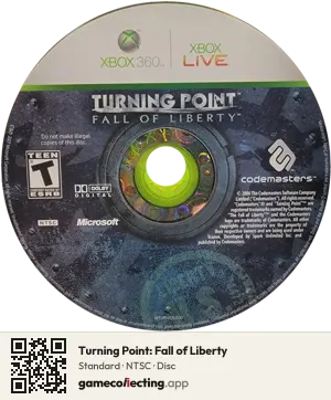 Turning Point: Fall of Liberty Xbox 360, NTSC disc