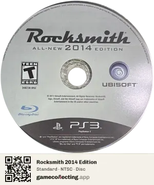 Rocksmith 2014 Edition PlayStation 3, NTSC disc