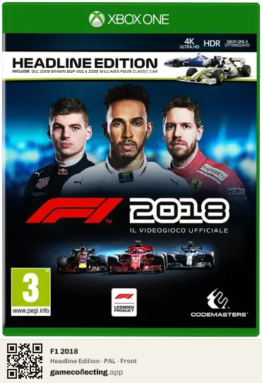 F1 2018 Xbox One, PAL box front