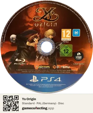 Ys Origin PlayStation 4, PAL disc