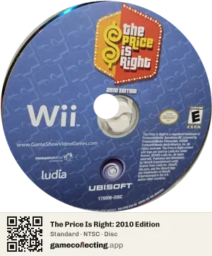 The Price Is Right: 2010 Edition Nintendo Wii, NTSC disc