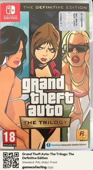 Grand Theft Auto: The Trilogy: The Definitive Edition Nintendo Switch, Italy box front