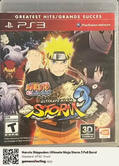 Naruto Shippuden: Ultimate Ninja Storm 3 Full Burst PlayStation 3, NTSC box front