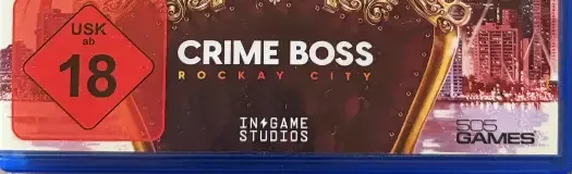 Crime Boss: Rockay City, the USK square on its front