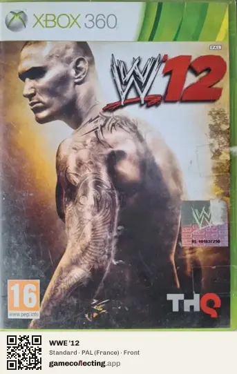 WWE '12 Xbox 360, France box front