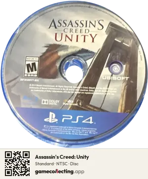 Assassin's Creed: Unity PlayStation 4, NTSC disc