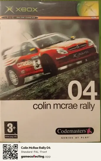 Colin McRae Rally 04 Xbox, PAL box front