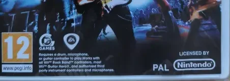 Rock Band 2, the PEGI square on its front