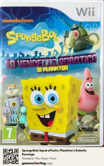 SpongeBob SquarePants: Plankton's Robotic Revenge Nintendo Wii, Italy box front