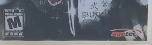 Way of the Samurai 3, the ESRB box on its front