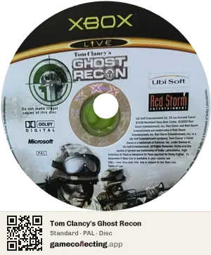 Tom Clancy's Ghost Recon Xbox, PAL disc