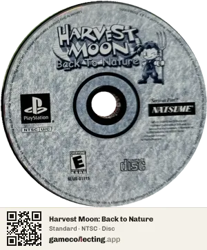 Harvest Moon: Back to Nature PlayStation, NTSC disc