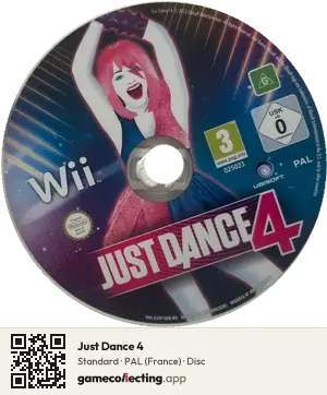 Just Dance 4 Nintendo Wii, PAL disc