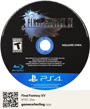 Final Fantasy XV PlayStation 4, NTSC disc
