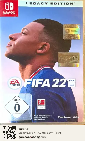 FIFA 22 Nintendo Switch, Germany box front