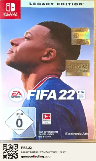 FIFA 22 Nintendo Switch, Germany box front