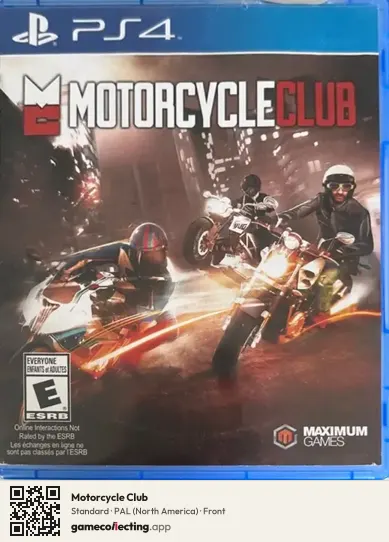 Motorcycle Club PlayStation 4, North America box front