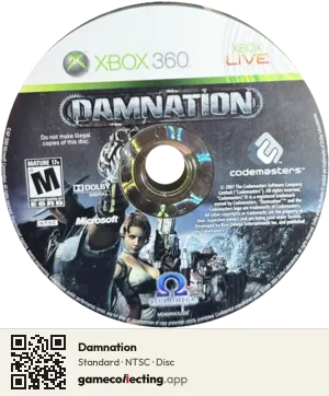 Damnation Xbox 360, NTSC disc