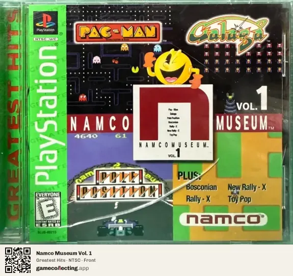 Namco Museum Vol. 1 PlayStation, NTSC box front