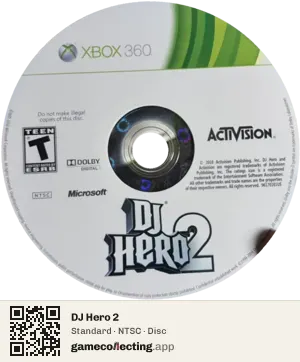 DJ Hero 2 Xbox 360, NTSC disc